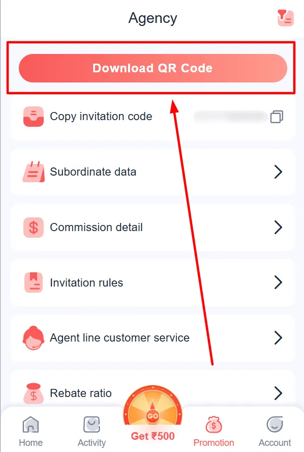 Download QR Code for referral